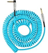 Augioth Curly Guitar Cable 30ft, Coil Electric Instrument Guitar Bass Cord AMP Lead 1/4 Straight ...