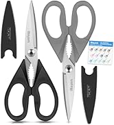 iBayam All Purpose Kitchen Scissors, Kitchen Shears with Protective Sheath Durable Stainless Stee...