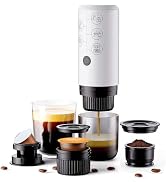 HAILASRE Portable Espresso Machine Mini 12V Rechargeable 3-in-1 Multi-Function Electric Coffee Ma...