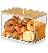 Hudgan Breadbox for Kitchen Countertop, Bread Storage Container with Bamboo Lid for Homemade Brea...
