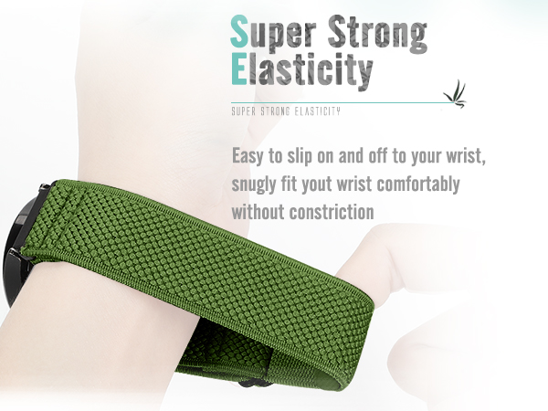18mm 20mm 22mm Elastic Nylon Straps for Samsung/Garmin/Fossil/Amazfit