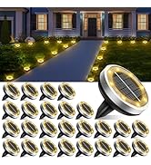 Solar Ground Lights 26 Packs,Solar Outdoor Waterproof Lights,Thickened Stainless Steel Ground Lig...