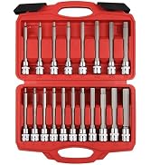 YIYITOOLS 19Pcs 3/8” Drive Extra Long Allen Hex Bit Socket Set,SAE (1/8 Inch - 3/8 Inch) and Metr...