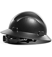 LANON Full Brim Hard Hat, OSHA Construction Work Approved, Grey Dots Design, FRP Safety Helmet wi...