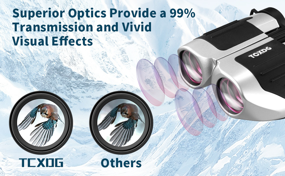 12x25 Compact Binoculars for Bird Watching