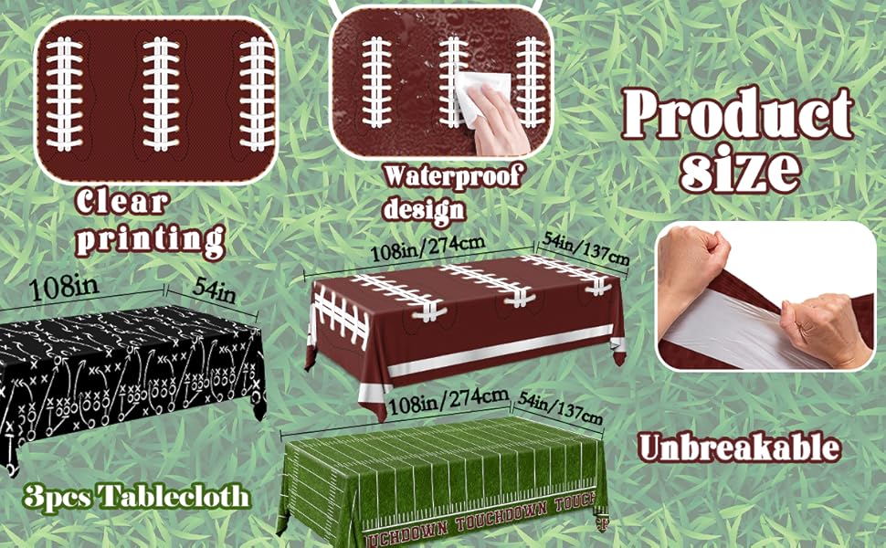 Football Tablecloth 3 Pack Football Party Decorations