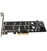 Dual M.2 PCIe Adapter, M2 SSD NVME (m-Key) or SATA (b-Key) 22110 2280 2260 2242 2230 to PCI-e 3.0...