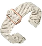 ANNEFIT Stretchy Nylon Watch Band for Men Women, Adjustable Elastic Watch Straps with Quick Relea...