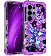 Miqala for Galaxy S26 Ultra Case,Glow in The Dark Three Layer Heavy Duty Shockproof Protection Ha...