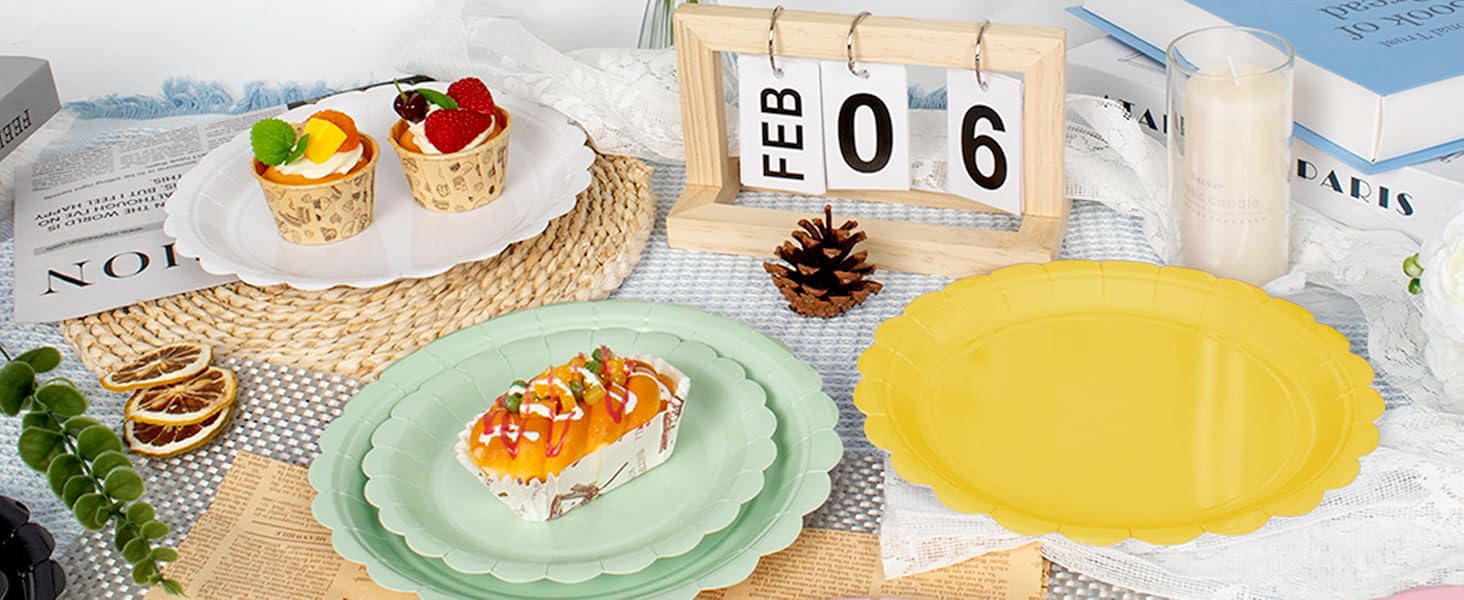 7 9 inch dessert dinner disposable paper plates red yellow green white black pink blue