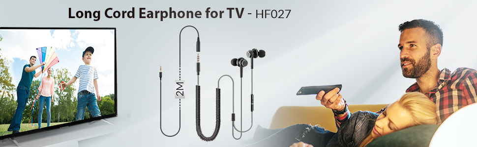 long cord earphone for tv
