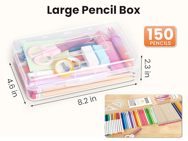 6 pack pencil box clear plastic