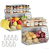 Clothink Fruit Basket 2 IN 1 Magnetic & Hanging Wall Produce Basket for Potato Onion Fruit and Ve...