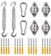 Amgo 10 Inch Hardware Kit for Rectangle/Square Sun Shade Sail Canopy, 316 Military-Grade Stainles...