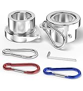 ZMTECH 2 Pack Flag Pole Rings,Silver Aluminum Alloy Flagpole Rings 360° Rotating Anti Wrap Mounti...