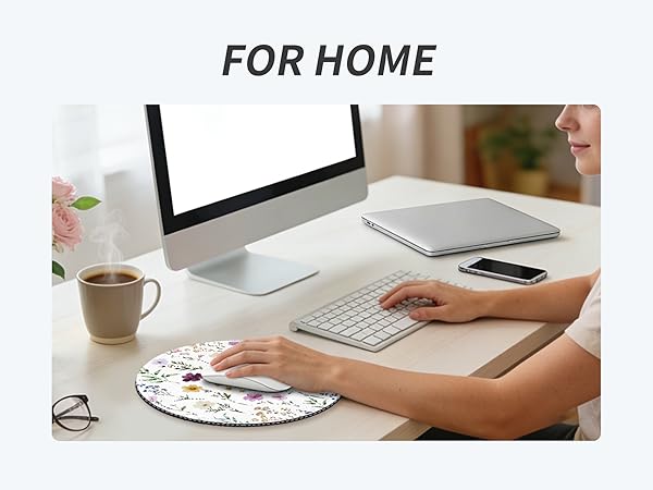 Cute Round Mouse Pad, Small Mousepad for Laptop Gaming
