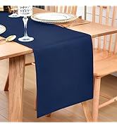 Farmhouse Navy Blue Table Runner Dining Table Runners 48 Inches Long Coffee Table Runner for Dres...
