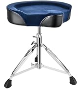Donner Heavy Duty Drum Throne, Motorcycle Style Drum Stool, Widened Drum Chair with Velvet Surfac...