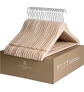 StorageWorks Coat Hanger, Lotus Wooden Clothes Hanger, Heavy-Duty Clothes Hangers, Natural Wood H...