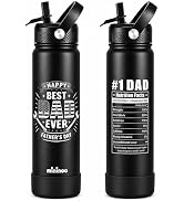 Father’s Day Gift, 24oz Insulated Stainless Steel Water Bottle with Straw Lid, Gifts for Father, ...