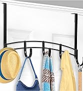 LYNK Professional Home Over Door Hooks Rack - 5 Hook Over Door Hanger - Over Door Towel Rack - ...