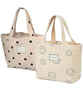 Kovewon 2 Pcs Corduroy Small Tote Bag for Women Cute Mini Tote Bag Preppy Aesthetic Reusable Bags...