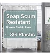 AmazerBath Clear Shower Curtain Liner, Plastic Shower Curtain Liner, Lightweight Shower Liner PEV...