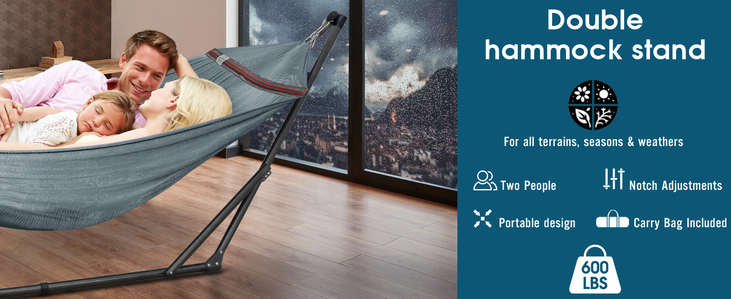 quick setup portable hammock with stand foldable