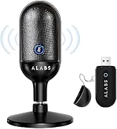 ALABS USB Wireless Cardioid Condenser Microphone for Podcast,Gaming and Home Office,100ft Signal ...
