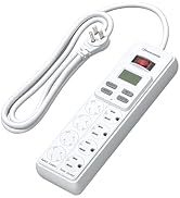 DEWENWILS 8-Outlet Power Strip with Timer (4 Timed/ 4 Always On), Digital Timer Outlet for Reptil...