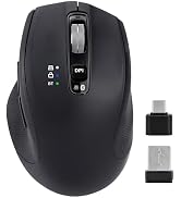 CHHI Bluetooth Mouse, Multi-Device Wireless Mouse with USB-A, USB-C Receiver Ergonomic Silent Cli...