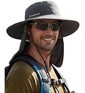 Camptrace UPF 80+ Sun Hats for Men Women Wide Brim Sun Protection Mesh Hat with Neck Flap Fishing...