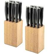 Set of 2, 8 Slots Steak Knife Block Holder, 5.5