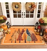 Ileading Fall Indoor Door Mat, Washable Muddy Mats for Dogs, Absorbent Golden Forest Entrance Wel...