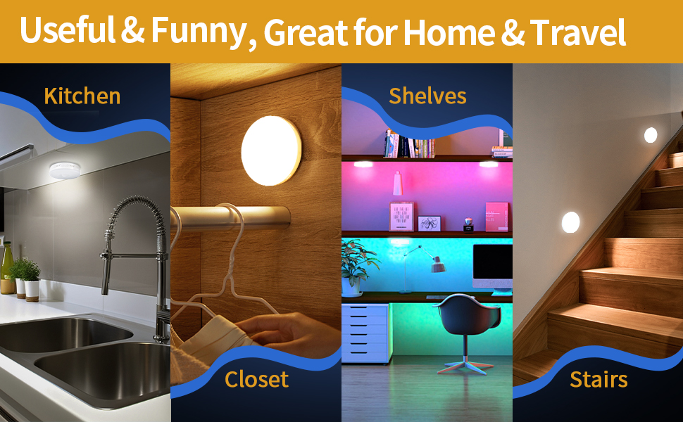 great for closet, cabinet, stair, shelf, pantry, etc.