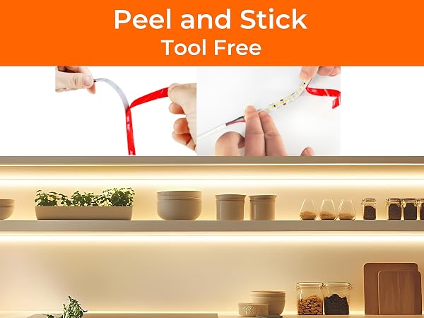 2700K high efficacy LED strip light with heavy duty Adhesive backing, straightforward installation