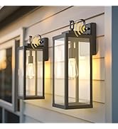L LOHAS LED 2 Pack 17 Inch Large Size Dusk to Dawn Outdoor Light Fixture, Black Waterproof Anti-R...