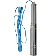 Deep Well Submersible Pump 3" OD Pipe 110V/60HZ 1.1KW 1.5HP Stainless Steel Submersible Water Pum...