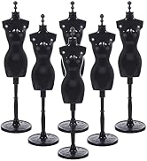 HOMSFOU Doll Cloth Form 6Pcs Doll Mannequin Dress from Plastic Mini Cloth Gown Display Support Ho...