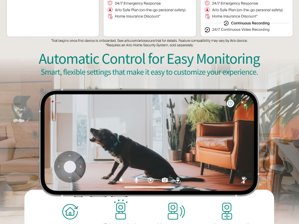 Arlo Essential Indoor Pan Tilt Security Camera 2K