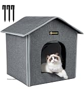 MIU Color Outdoor Cat House, Small Weatherproof Cat Houses for Outdoor/Indoor Little Cats, Insula...