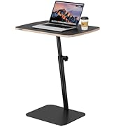 UPGRAVITY Height Adjustable End Table - Small Couch Side Table for Small Spaces Modern C Shaped b...