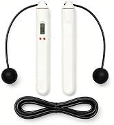 Dual-Use Digital Counter Skipping Rope, 1.18in Cordless Balls & Steel Wire Core Adjustable PVC Ro...