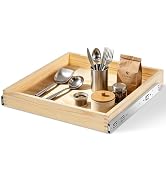 Lydesy Wooden Pull Out Cabinet Organizer for Kitchen Fully Assembled 21" W x 21" D x 3" H Solid W...
