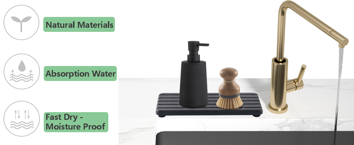 stone drying mat for kitchen counter
