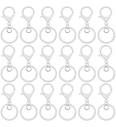 30Pcs Lobster Claw Clasps Keychain for Jewelry Making,Metal Lobster Clasp Swivel Trigger Clips wi...