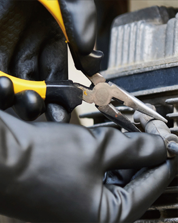 Black latex gloves