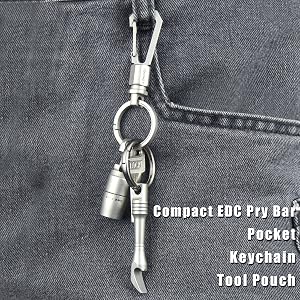 EDC pry bar on keychain