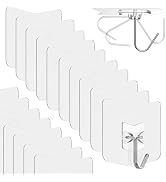 nabreeli Adhesive Hooks for Hanging 18 Pack, 33 lbs Heavy Duty Wall Hooks 304 Stainless Steel Sel...