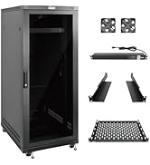 Tecmojo Network Rack Cabinet,27U Server Rack,31.5 Inch Depth,Hold Up to 1800Lbs,Lockable Cabinet ...